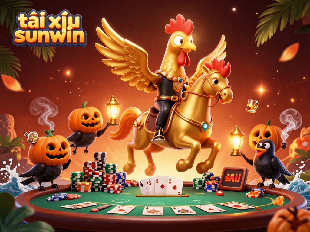 Experience the thrill of tài xỉu sunwin with dynamic 3D gaming visuals in a vibrant casino scene.