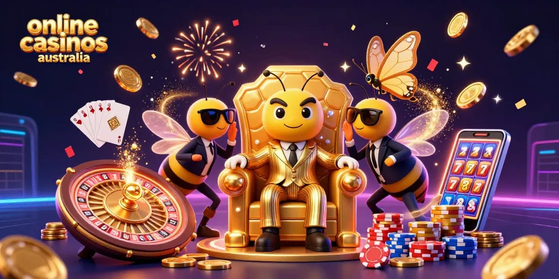 Experience engaging gameplay at online casinos Australia through this vibrant casino-themed illustration