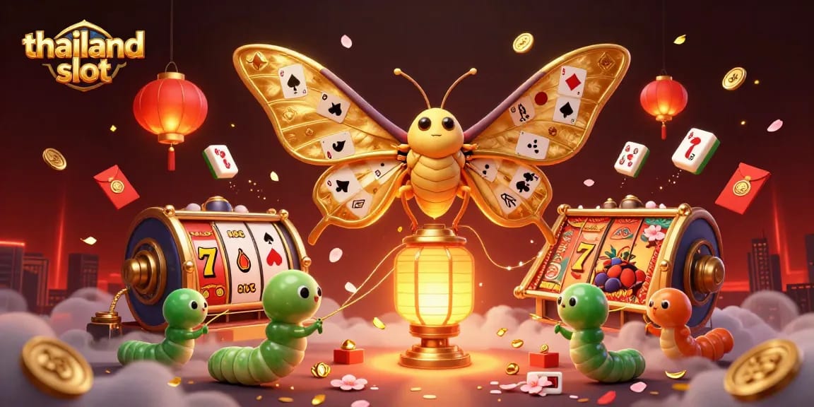 Spin the reels for big wins at thailand slot, with vibrant casino scenes and golden details.