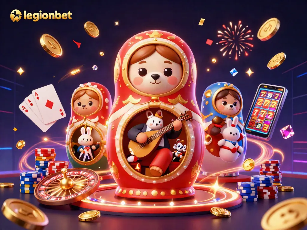 Immerse yourself in excitement with legionbet's online gaming adventure featuring animated casino elements.