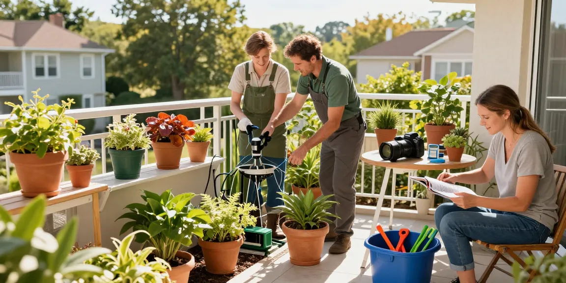 Professional balcony garden irrigation for potted plants by trusted local services.