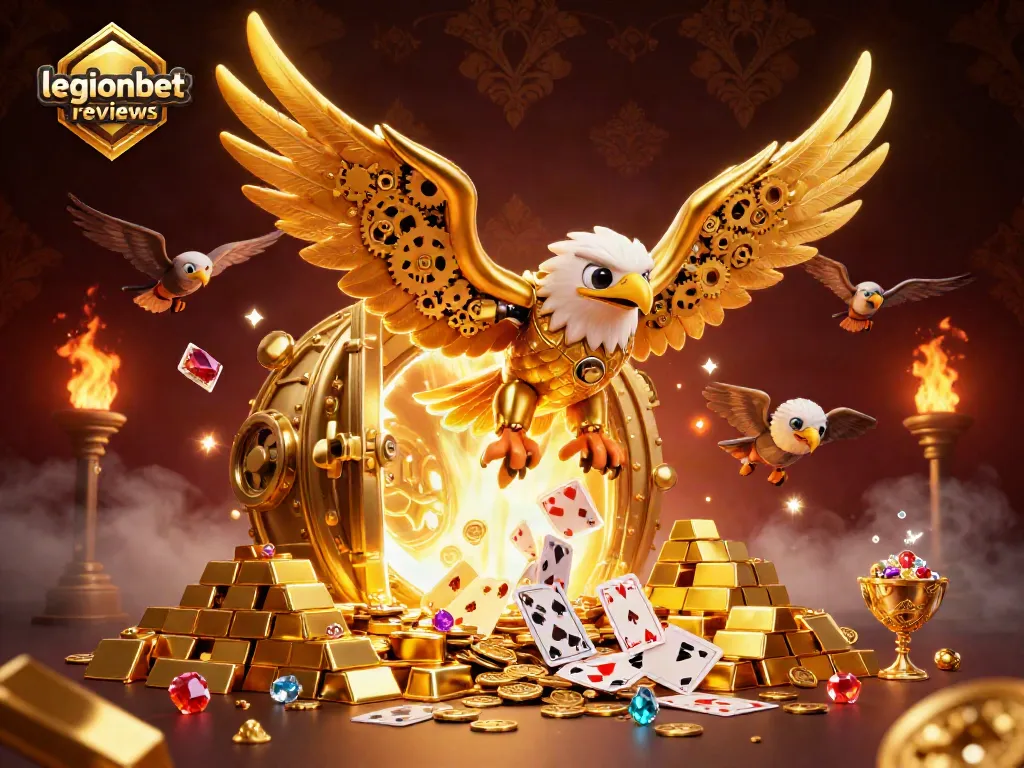 Engage with legionbet reviews through our vibrant 3D illustration showcasing casino excitement.