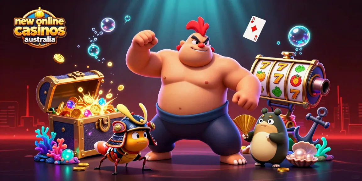 Engage with new online casinos Australia featuring dynamic characters and vibrant casino game elements.
